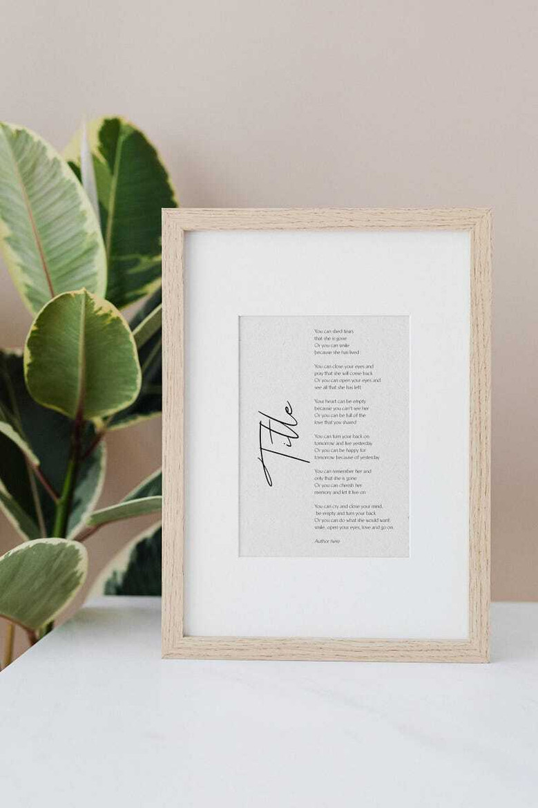 Customizable Poetry Wall Art Canvas - Personalized Quote For Living Room DéCor