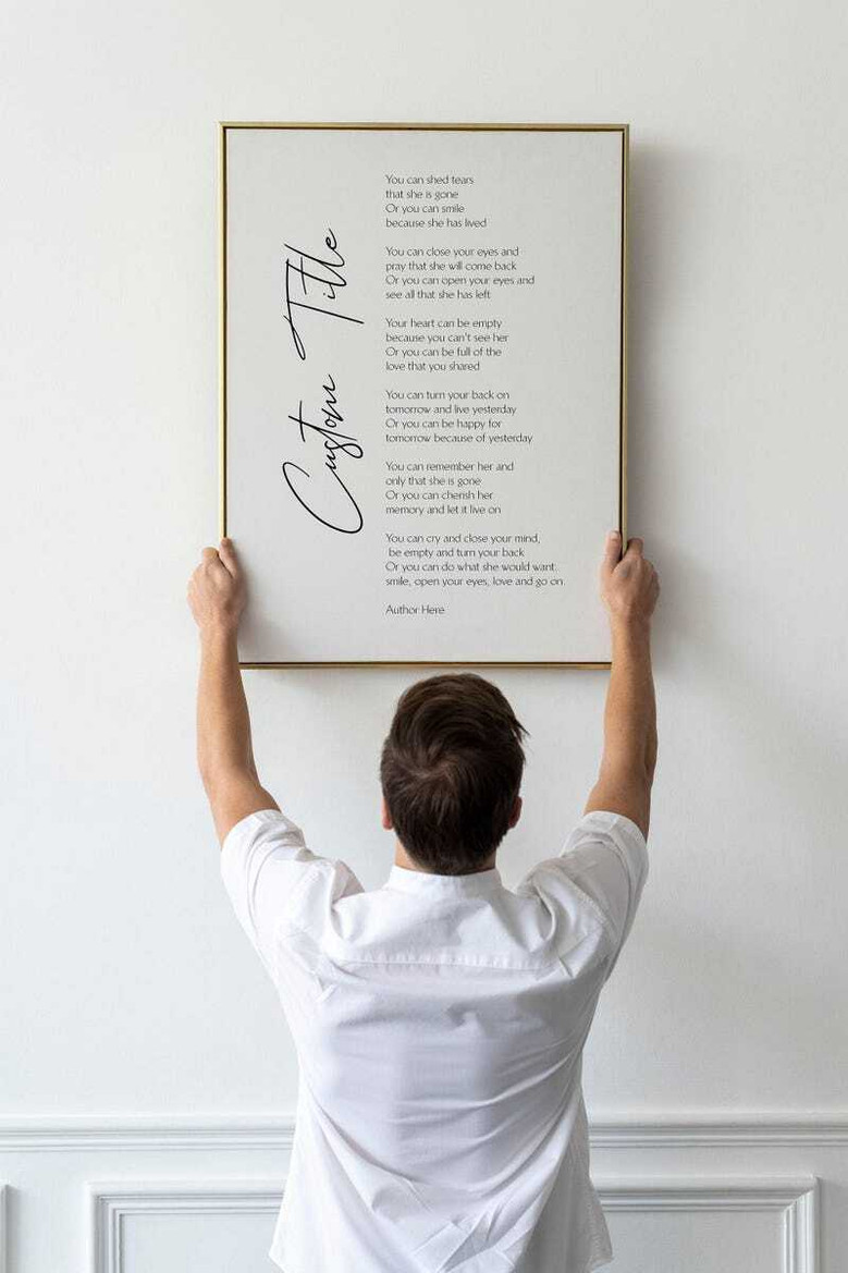 Customizable Poetry Wall Art Canvas - Personalized Quote For Living Room DéCor