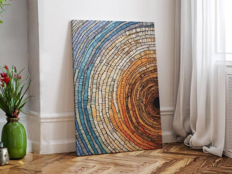 Personalized Tree Ring Canvas Art For Living Room - Abstract Design, Thoughtful Gift Idea