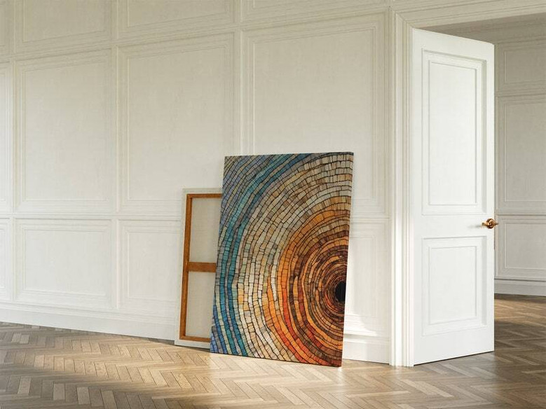 Personalized Tree Ring Canvas Art For Living Room - Abstract Design, Thoughtful Gift Idea