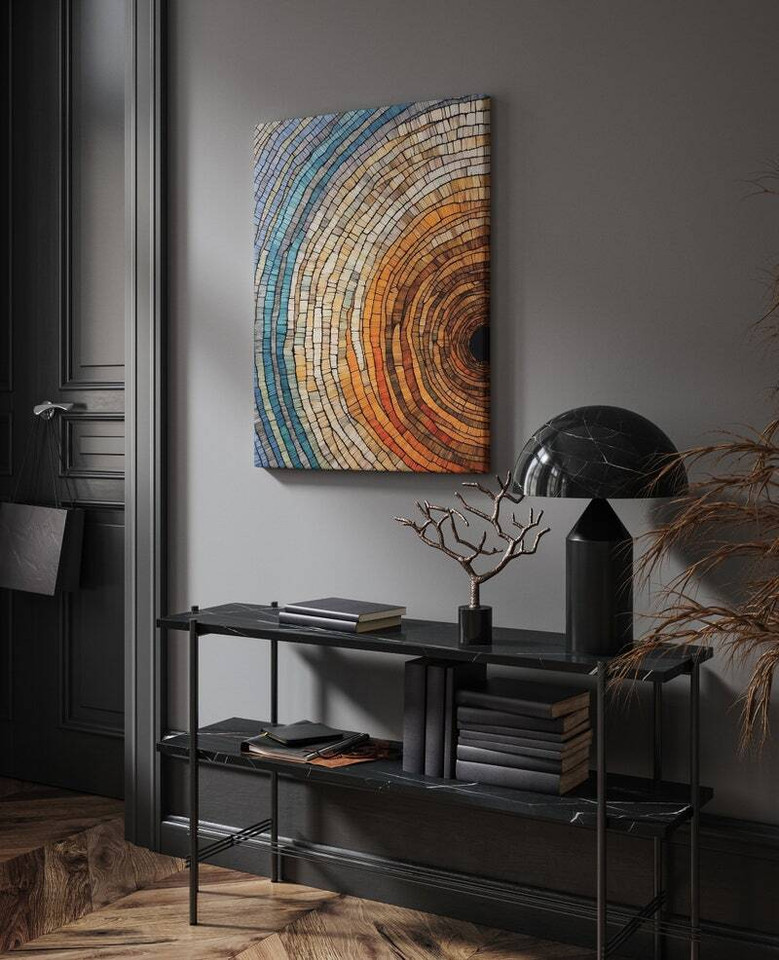 Personalized Tree Ring Canvas Art For Living Room - Abstract Design, Thoughtful Gift Idea