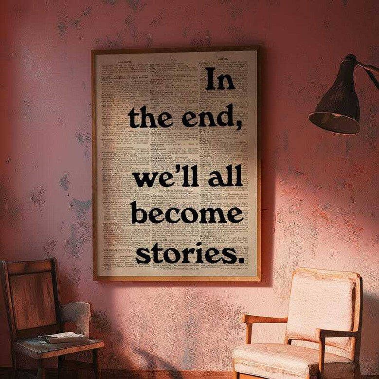 Vintage Poetry Wall Art Canvas - Deep Quote For Bookworms' Room Decor