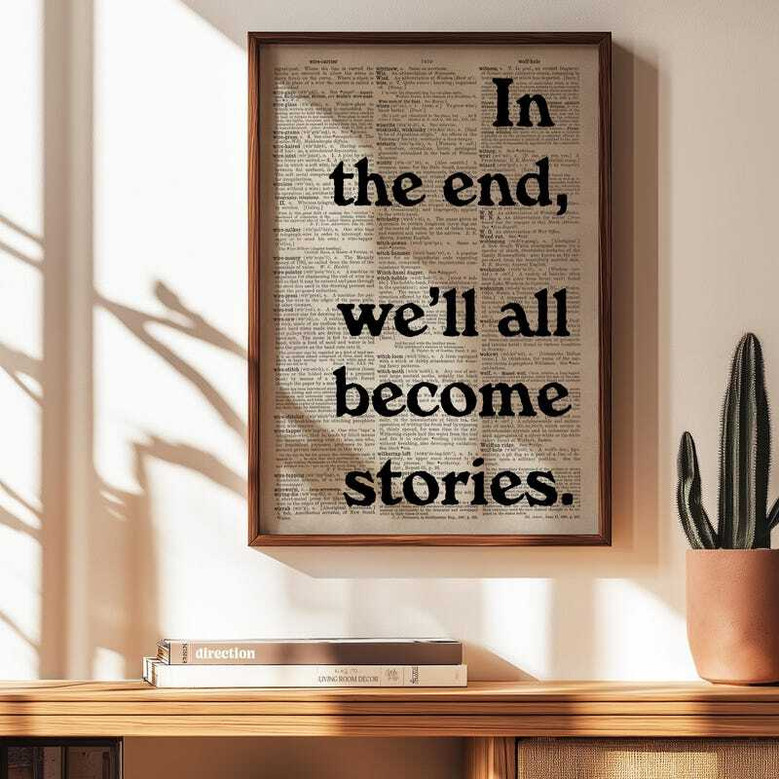 Vintage Poetry Wall Art Canvas - Deep Quote For Bookworms' Room Decor