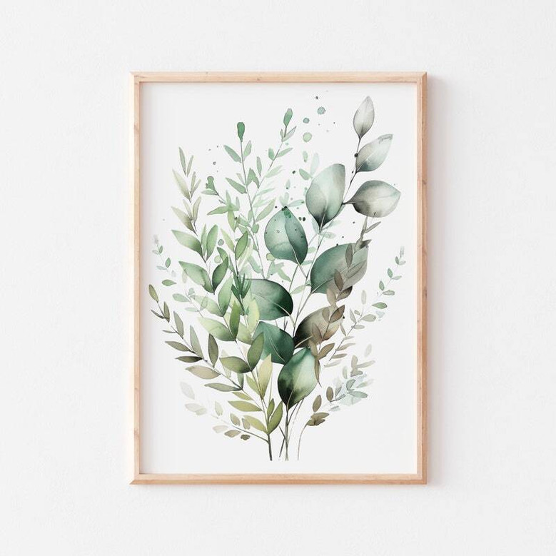 Modern Botanical Wall Art Canvas Trio - Sage Green Wildflowers, Boho Floral Prints For Living Room DéCor