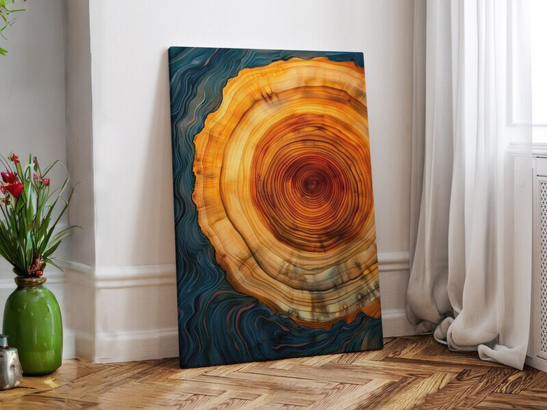 Tree Ring Canvas - Abstract Wall Art For Living Room