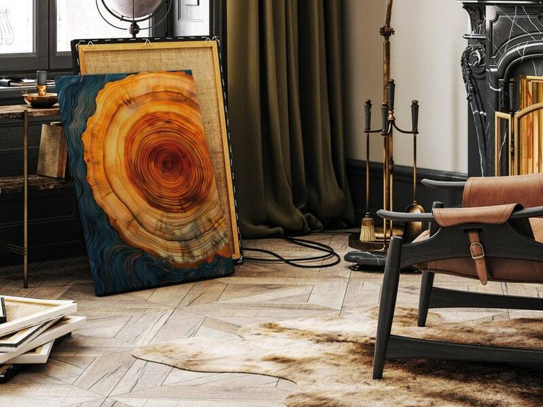 Tree Ring Canvas - Abstract Wall Art For Living Room