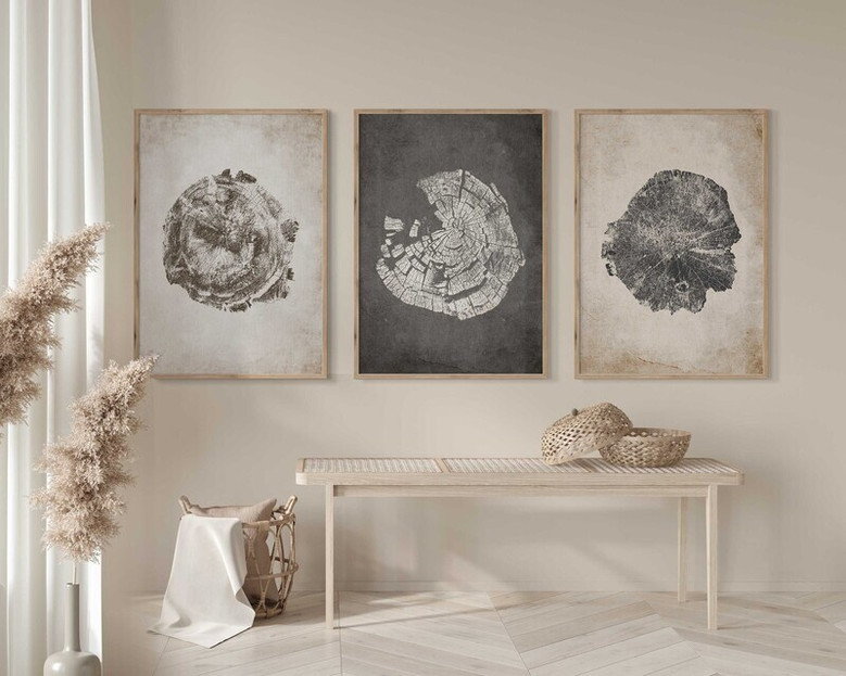 Tree Ring Canvas For Living Room - Nordic Abstract Wall Art DéCor