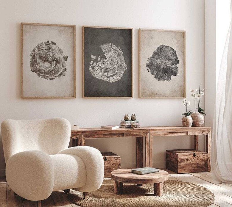 Tree Ring Canvas For Living Room - Nordic Abstract Wall Art DéCor