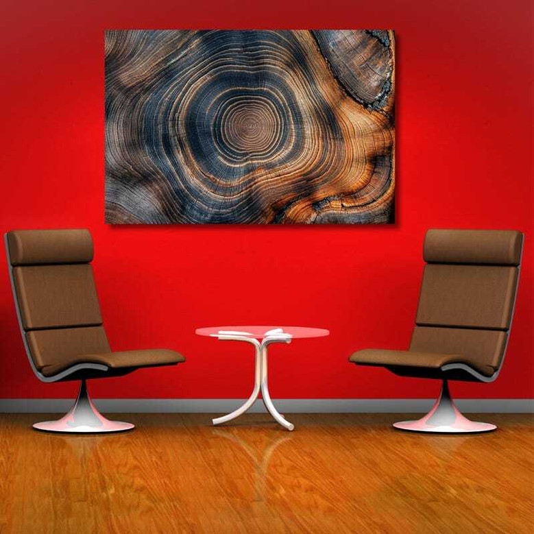 Colorful Tree Ring Canvas Wall Art - Minimalist Abstract Design For Living Room Or Office