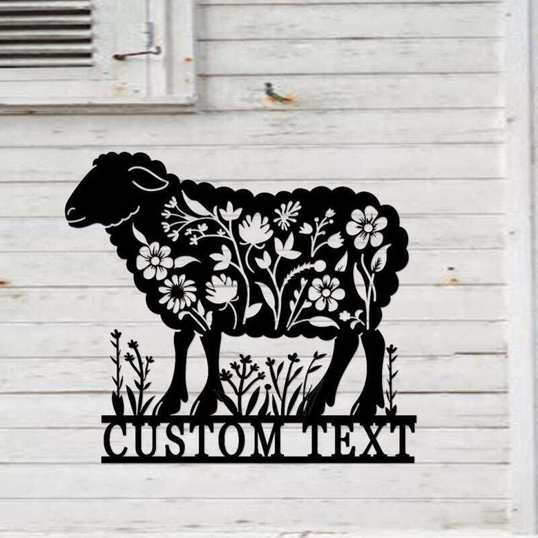 Personalized Animal Farm Sheep Metal Sign - Farmhouse DéCor For Barn And Ranch
