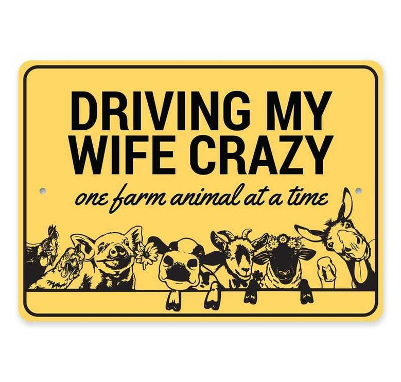 Funny Animal Farm Signs Metal For Farmhouse Decor And Farmer Gifts - Rustic Farm Humor For Animal Lovers