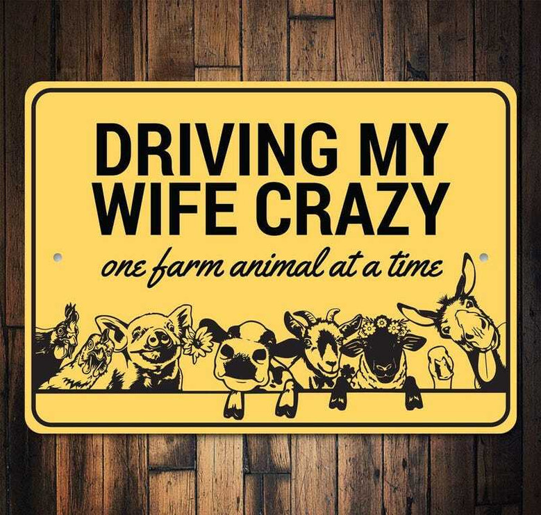Funny Animal Farm Signs Metal For Farmhouse Decor And Farmer Gifts - Rustic Farm Humor For Animal Lovers