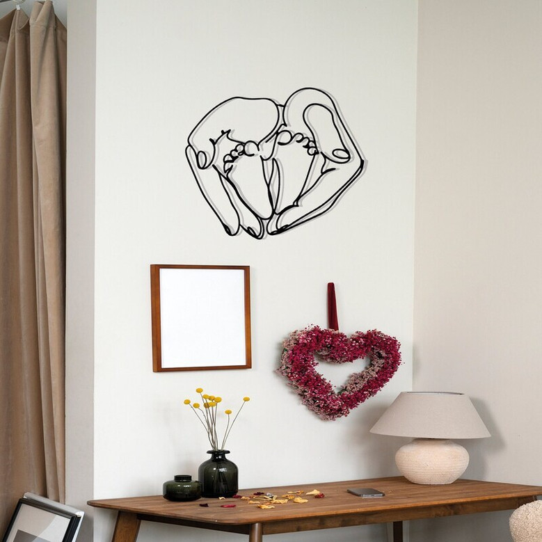 Modern Baby Footprints Metal Wall Art - Thoughtful Baby Room Decor Gift For Mom