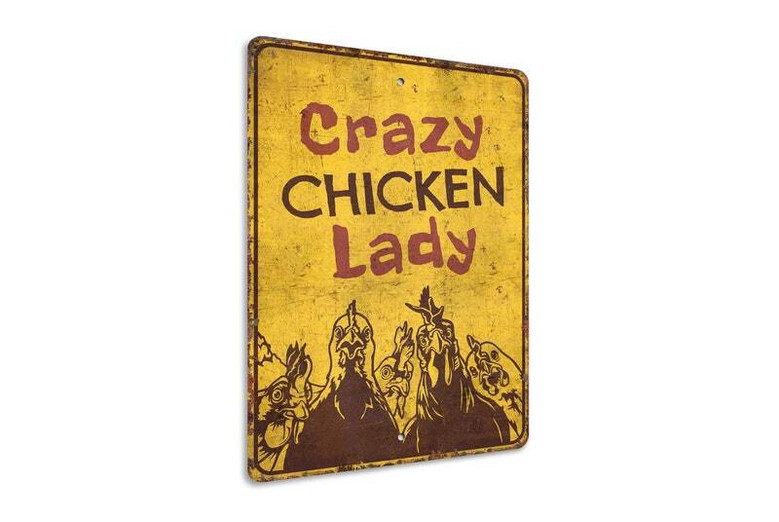 Crazy Chicken Lady Animal Farm Sign For Rustic Chicken Coop Decor – Thoughtful Vintage Style