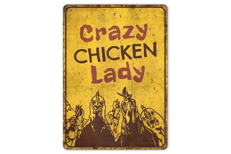 Crazy Chicken Lady Animal Farm Sign For Rustic Chicken Coop Decor – Thoughtful Vintage Style