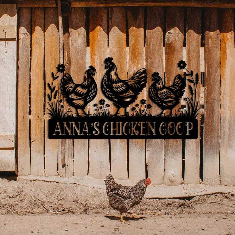 Personalized Metal Animal Farm Sign For Chicken Coop - Thoughtful Gift For Mom Or Grandma's Farmhouse Decor