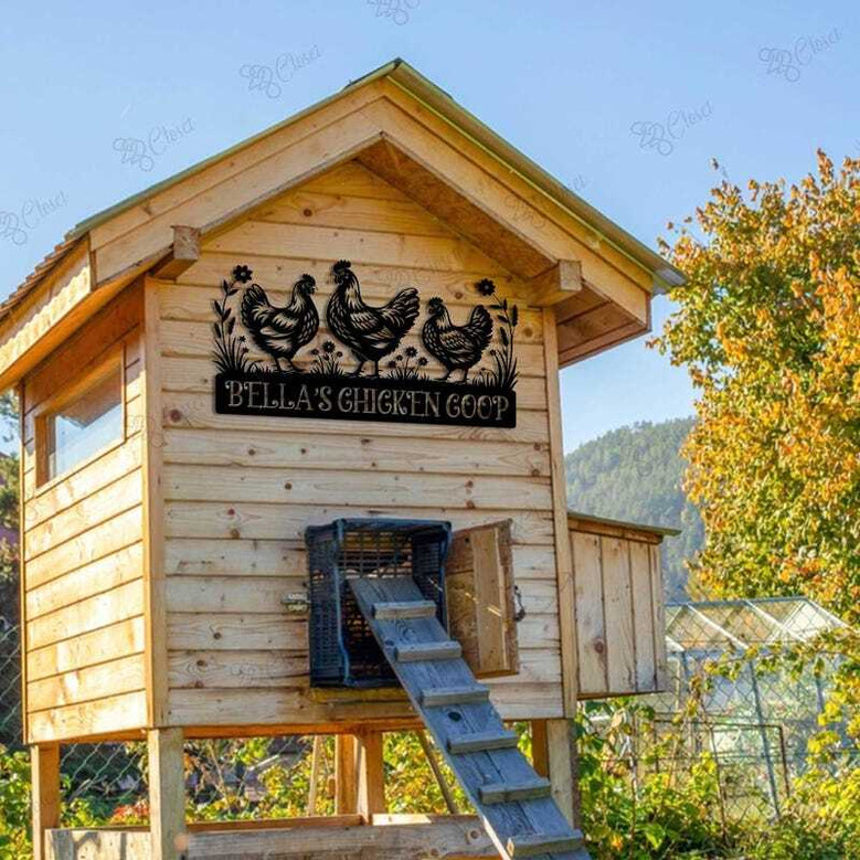 Personalized Metal Animal Farm Sign For Chicken Coop - Thoughtful Gift For Mom Or Grandma's Farmhouse Decor
