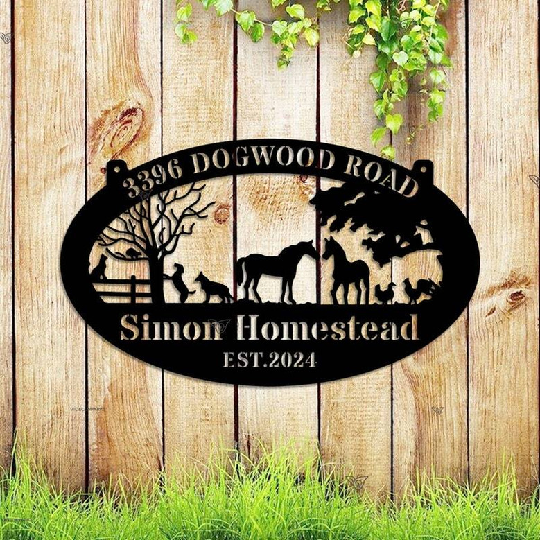 Personalized Animal Farm Metal Sign For Ranch And Barn - Unique Farmhouse Decor And Gift