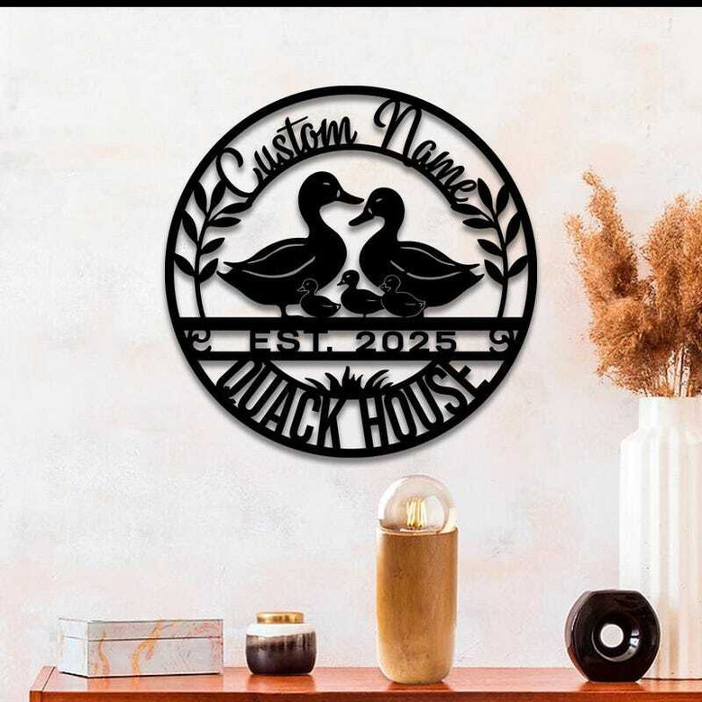 Personalized Duck Farm Metal Sign - Farmhouse Decor For Animal Lovers And Farmers, Trendy Duck Quack House Art