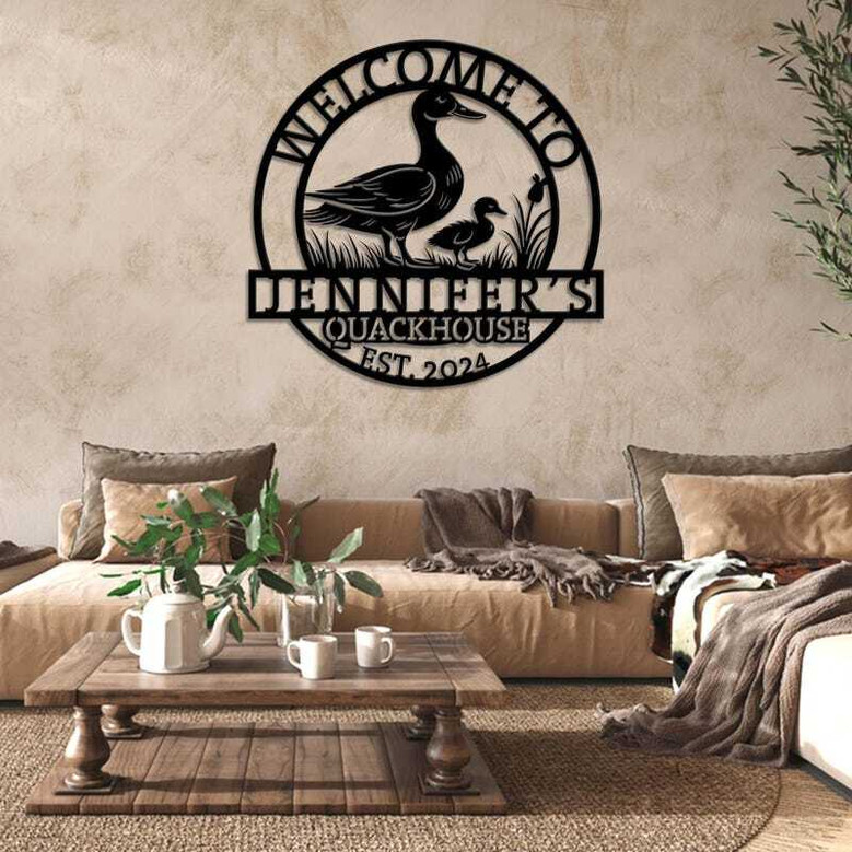 Personalized Metal Duck Farm Animal Sign For Farmhouse Decor