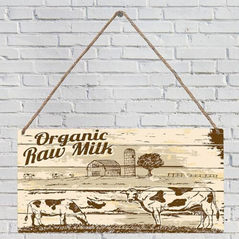Rustic Farm Animal Signs Cow Decor Wood Plaque For Indoor Outdoor Farmhouse Style