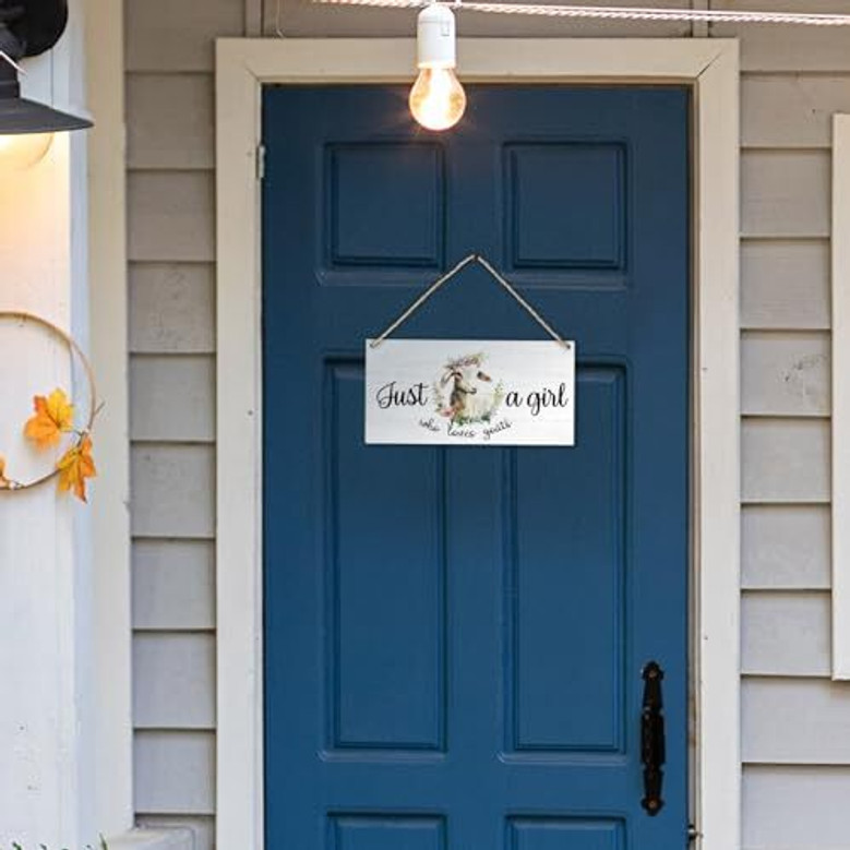 Floral Goat Wood Plaque For Goat Lovers - Animal Farm Sign For Girls' Room Or Office Decor