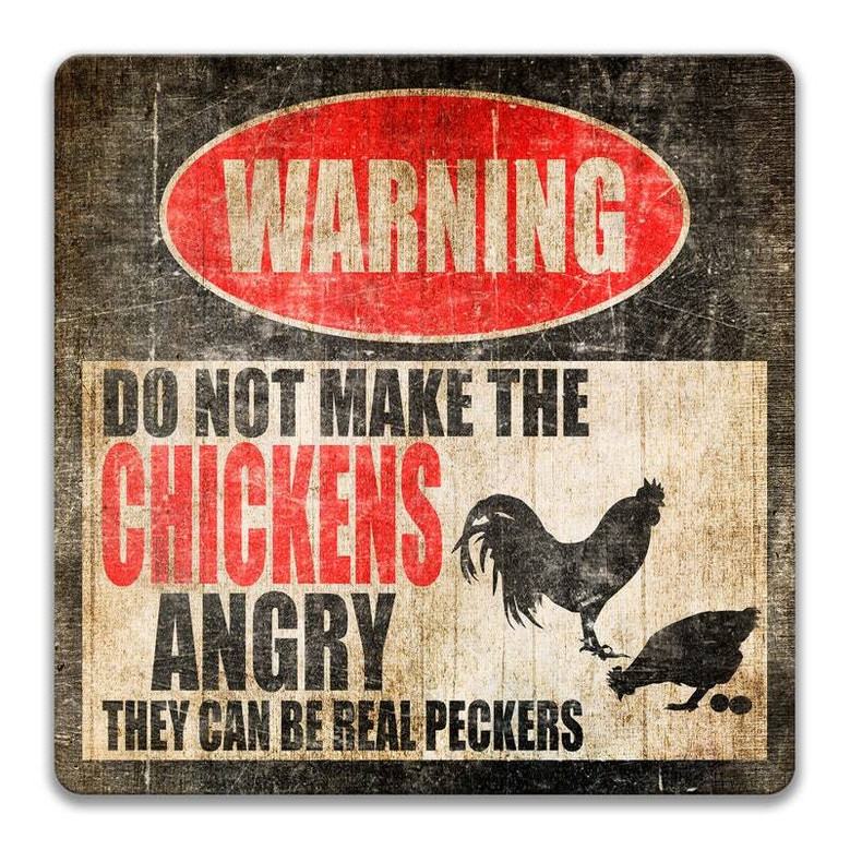Humorous Chicken Metal Sign - Farm Decor Gift For Barn Or Coop