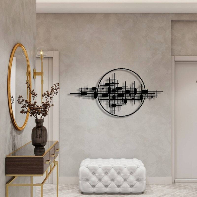 3D Geometric Metal Wall Sculpture For Modern Bedroom DéCor