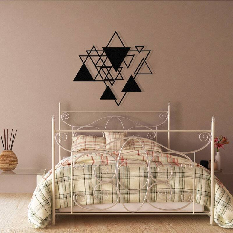 Modern Luxury Geometric Metal Wall Art Decor - Triangle Fantasy Design