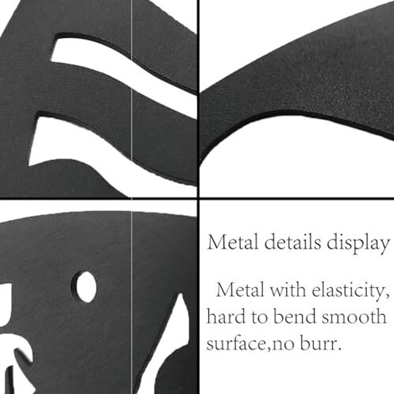 Geometric Wall Art Black Metal Sign - Office & Garden Decor, Iron Sculpture For Modern Spaces, Abstract Design