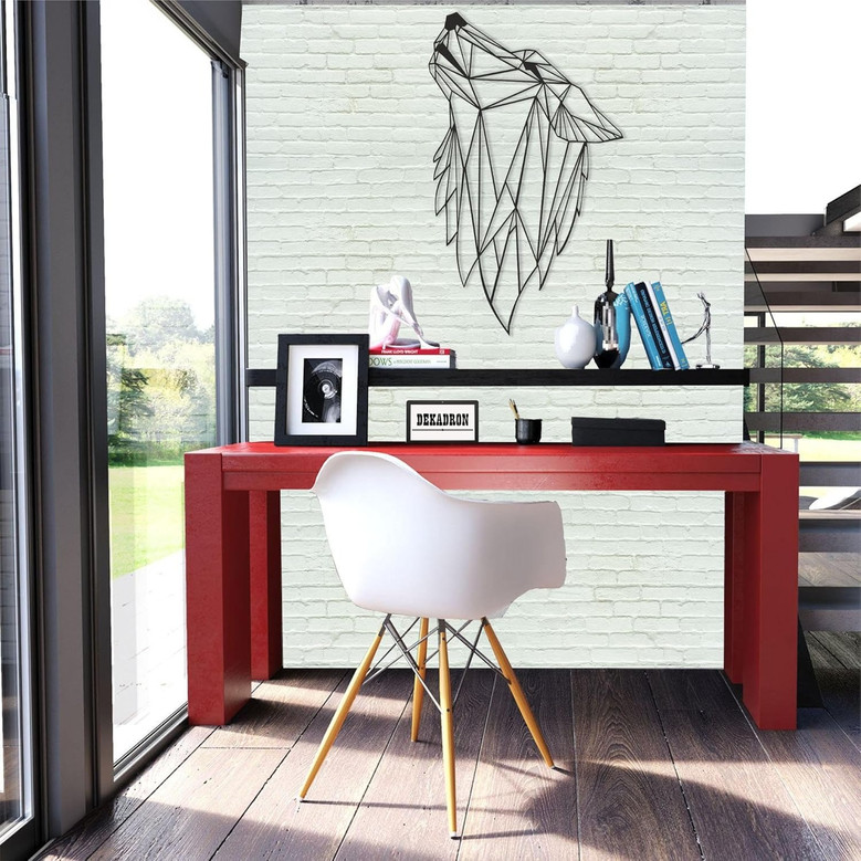 3D Geometric Wolf Metal Wall Art Decor For Home Office Bedroom