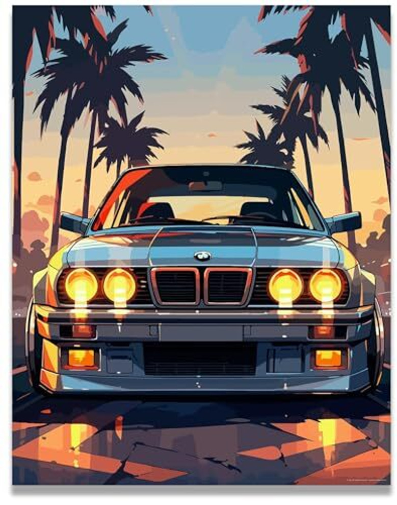 Inspirational Retro German Sports Car Canvas – Wall Art Decor for Car Enthusiasts or Men’s Room 2025
