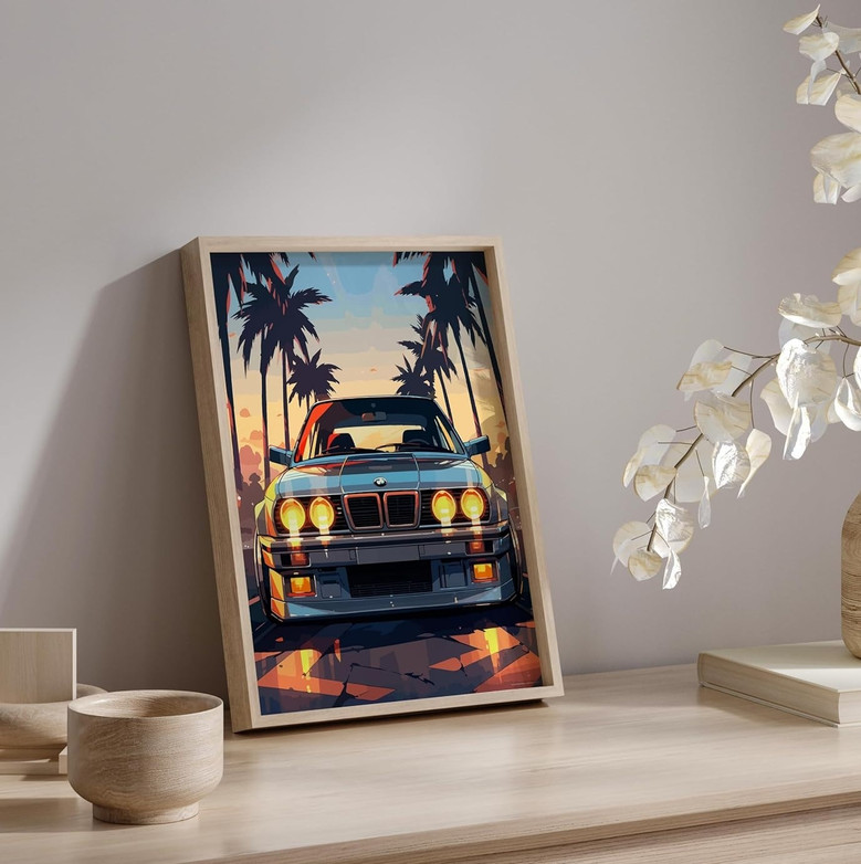 Inspirational Retro German Sports Car Canvas – Wall Art Decor for Car Enthusiasts or Men’s Room 2025
