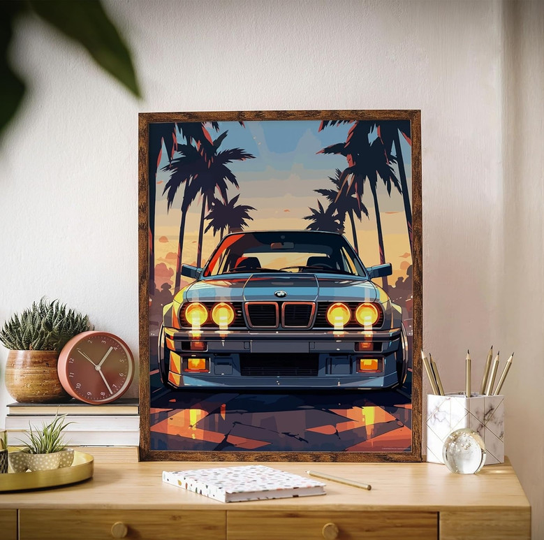 Inspirational Retro German Sports Car Canvas – Wall Art Decor for Car Enthusiasts or Men’s Room 2025
