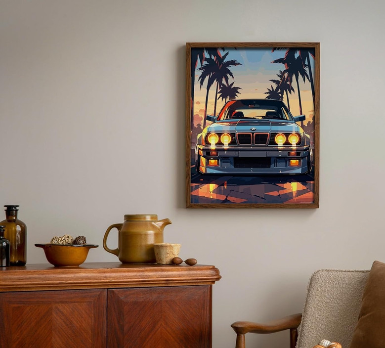 Inspirational Retro German Sports Car Canvas – Wall Art Decor for Car Enthusiasts or Men’s Room 2025