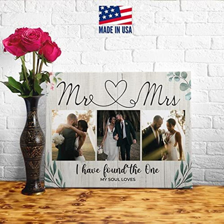 Personalized Mr And Mrs Wall Decor Canvas - Unique Bride And Groom Gifts, Anniversary Keepsake, Custom Couple Art