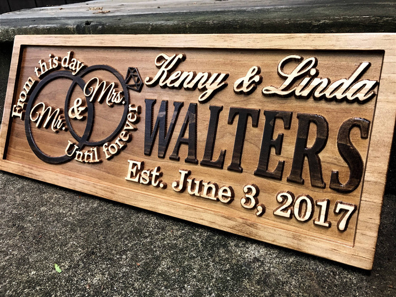Personalized Mr And Mrs Wall Decor For Weddings - Custom Wood Sign Gift For Couples