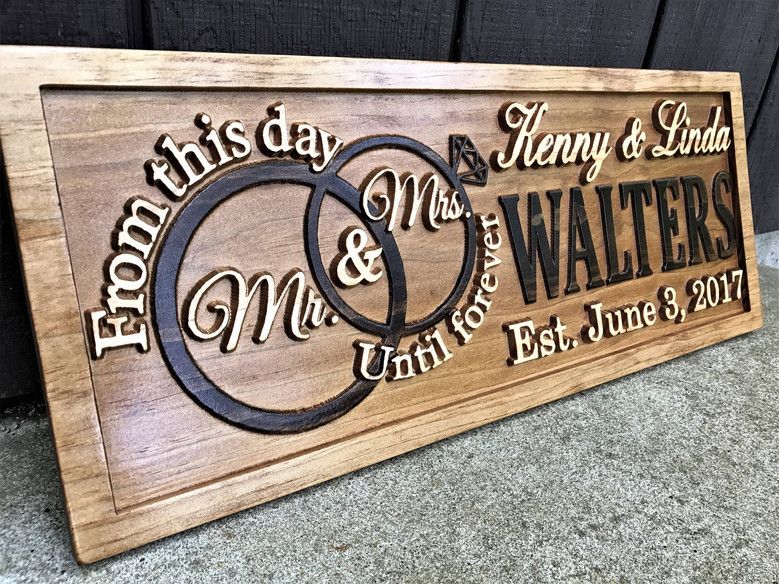 Personalized Mr And Mrs Wall Decor For Weddings - Custom Wood Sign Gift For Couples