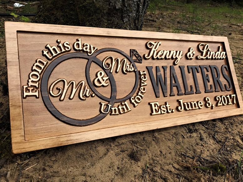 Personalized Mr And Mrs Wall Decor For Weddings - Custom Wood Sign Gift For Couples