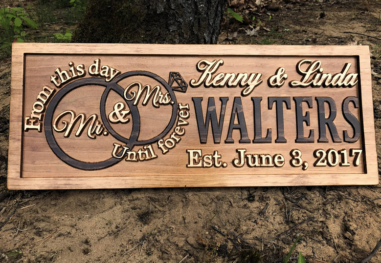Personalized Mr And Mrs Wall Decor For Weddings - Custom Wood Sign Gift For Couples