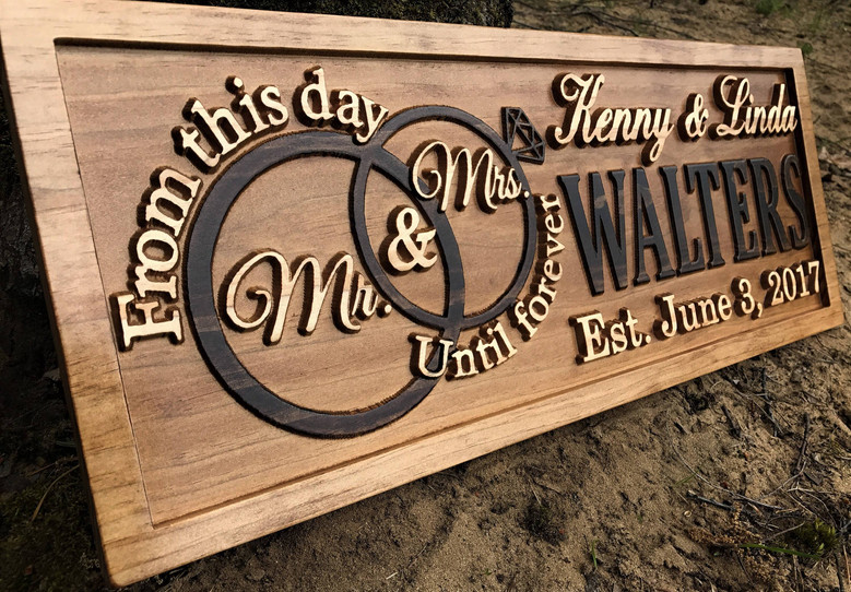 Personalized Mr And Mrs Wall Decor For Weddings - Custom Wood Sign Gift For Couples