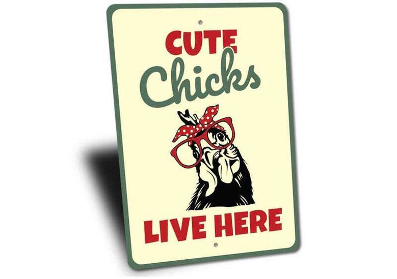 Cute Chicks Metal Sign - Animal Farm Decor For Coops And Farmers