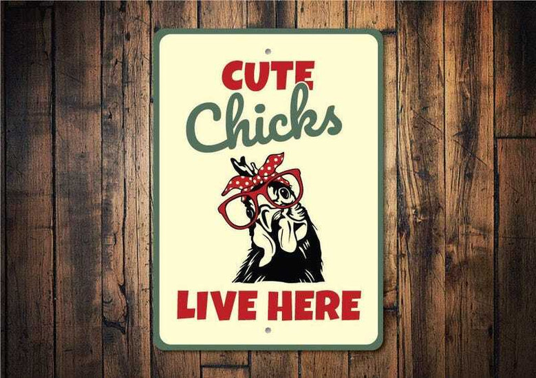 Cute Chicks Metal Sign - Animal Farm Decor For Coops And Farmers