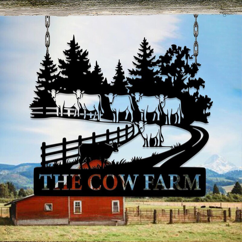 Custom Animal Farm Metal Sign - Farmhouse Decor And Farmer Gift For Ranch Or Farm Gate