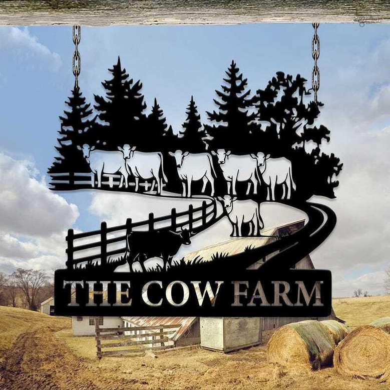 Custom Animal Farm Metal Sign - Farmhouse Decor And Farmer Gift For Ranch Or Farm Gate
