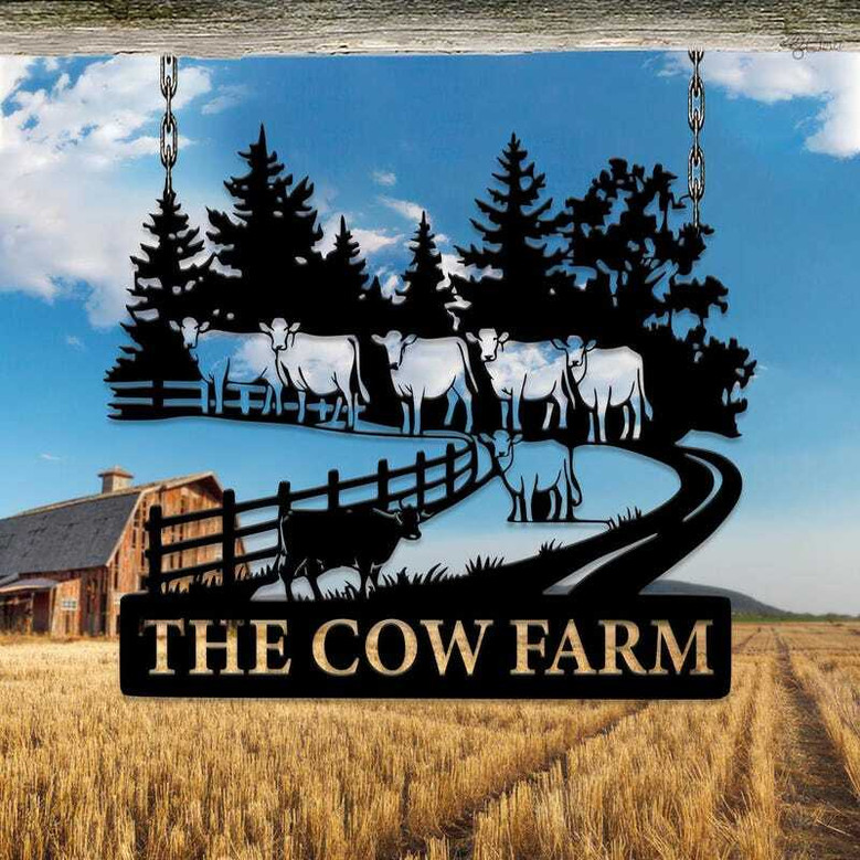 Custom Animal Farm Metal Sign - Farmhouse Decor And Farmer Gift For Ranch Or Farm Gate