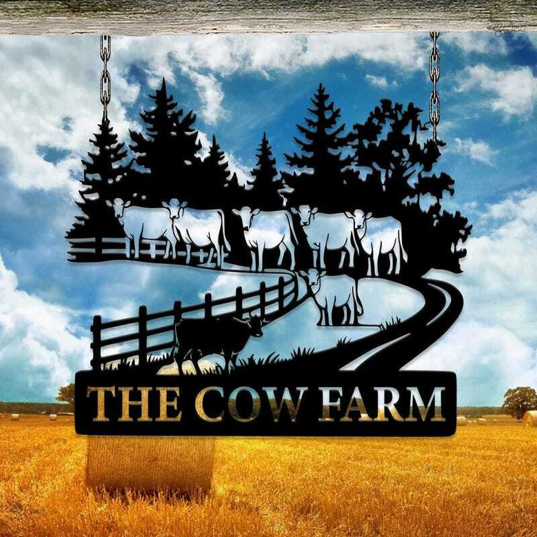 Custom Animal Farm Metal Sign - Farmhouse Decor And Farmer Gift For Ranch Or Farm Gate