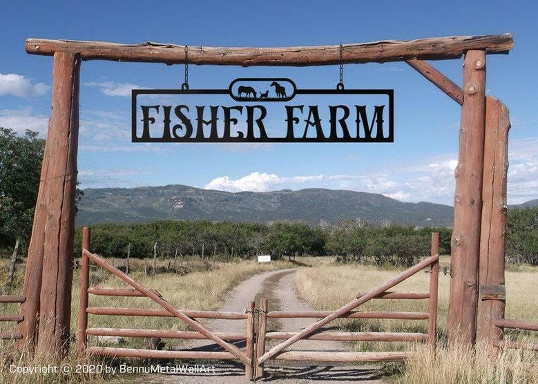 Large Personalized Animal Farm Sign With Animal Figures For Outdoor Decor