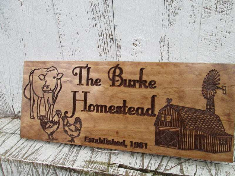Custom Animal Farm Wood Sign - Rustic Design For Home & Ranch - Personalized Plaque With Farm Animals - Outdoor Decor