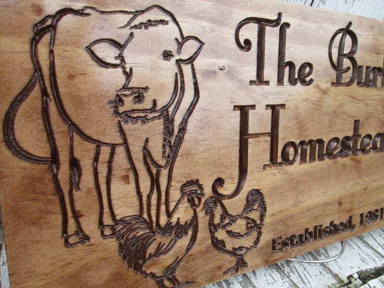 Custom Animal Farm Wood Sign - Rustic Design For Home & Ranch - Personalized Plaque With Farm Animals - Outdoor Decor